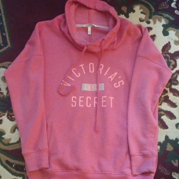 🤠Victoria's Secret Pink Cowl Neck Pull Over Sweatshirt Size Small - Picture 1 of 6